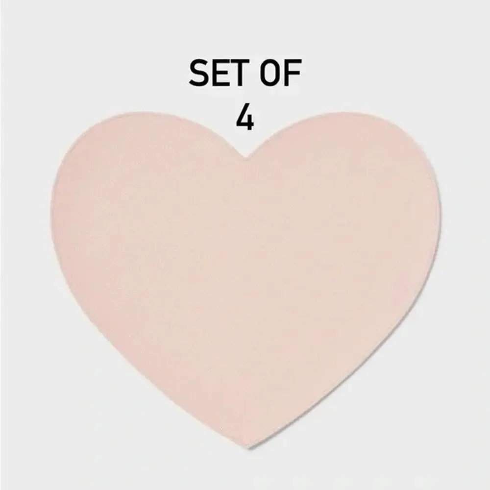 NEW Heart Shaped Placemats Charge Pink Target Threshold New (Set of 4)